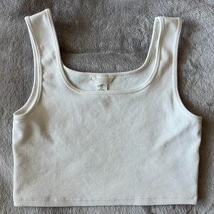 H&M white ribbed tank top